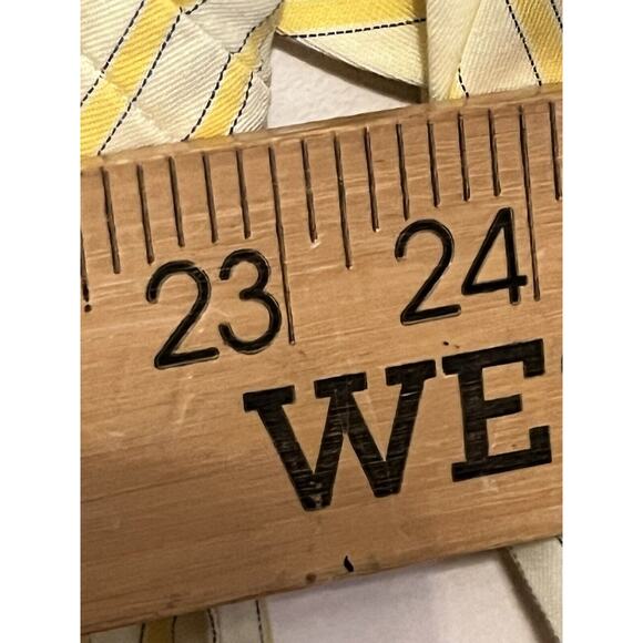 Tincati Milano Striped Dress Shirt •L• Premium Cotton Italy Yellow Button Down - Picture 5 of 9